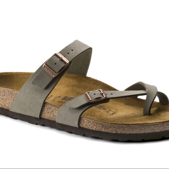 NWT Birkenstock Mayari Birko-Flor Nubuck Stone Thong Sandals - Picture 11 of 14
